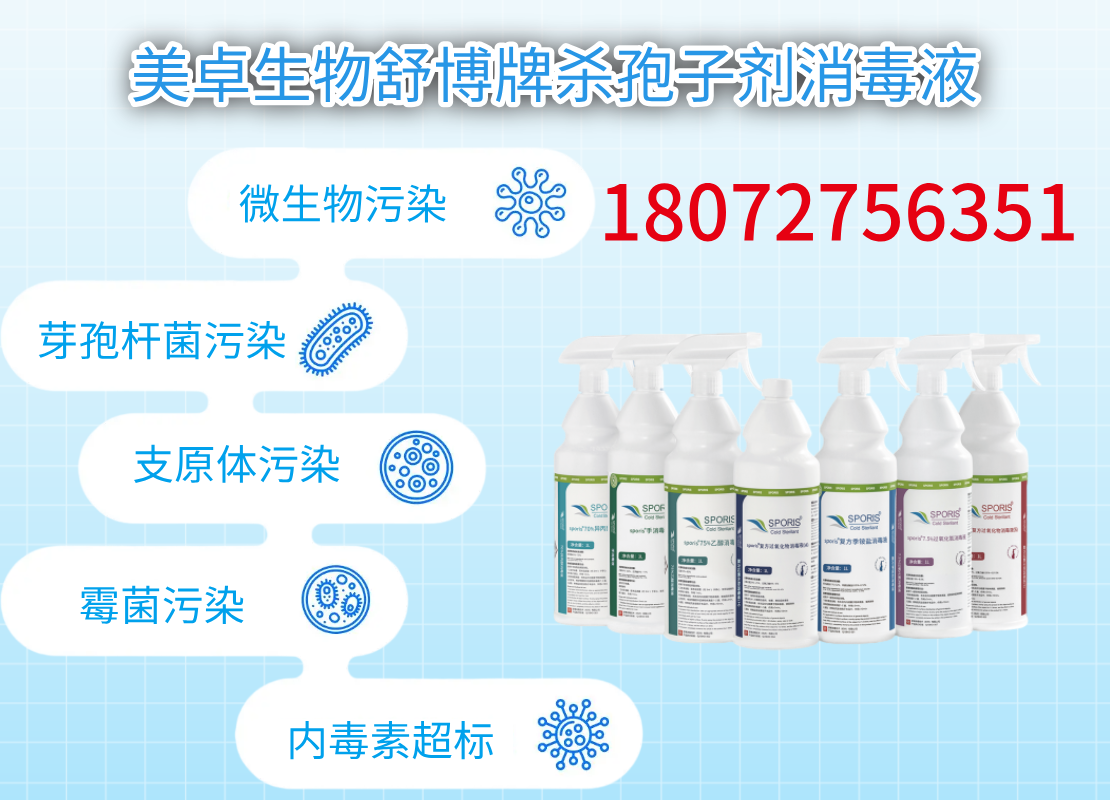 殺孢子劑制藥制劑無菌車間重要滅菌物品，美卓舒博3款殺孢子劑成